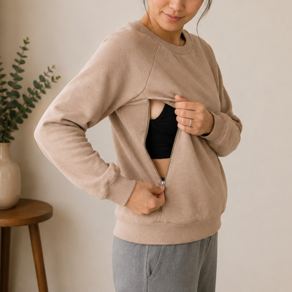 Léa, la Décontractée - Sweat zippé (allaitement)