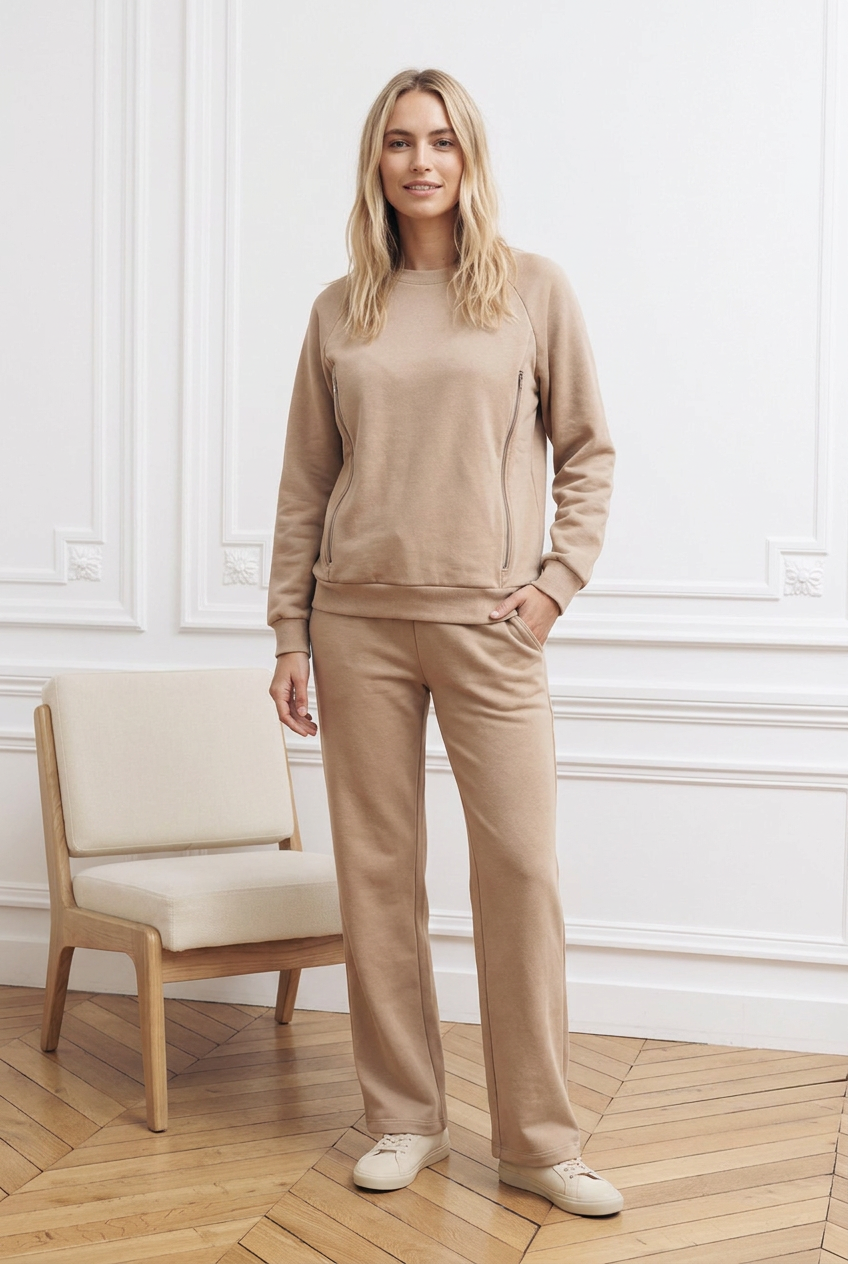Léa, the Casual One - Zip-up Sweatshirt (for breastfeeding)